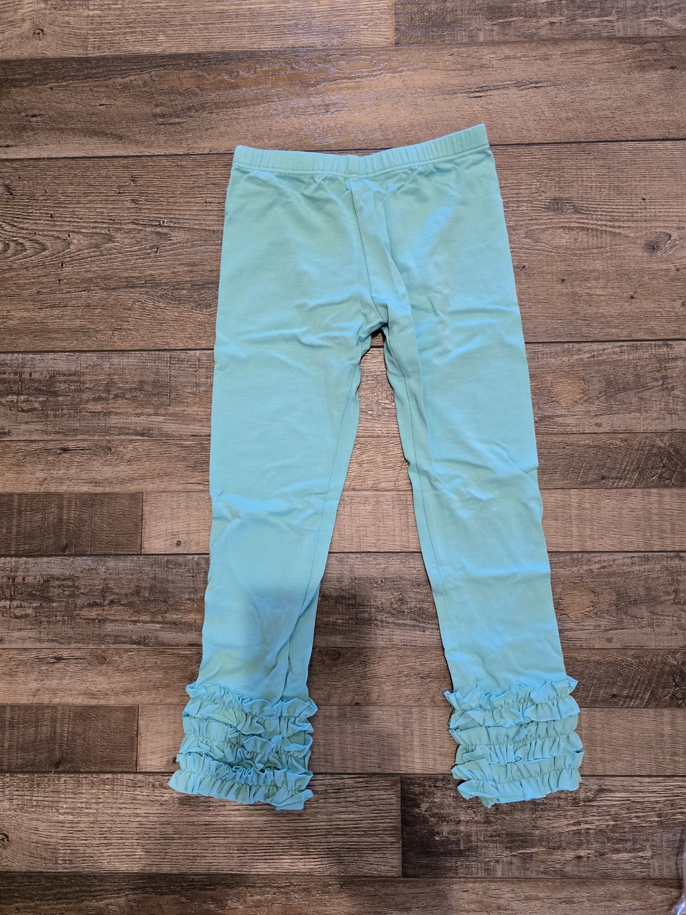 Persnickety Girls Ruffle Hem Leggings - Aqua